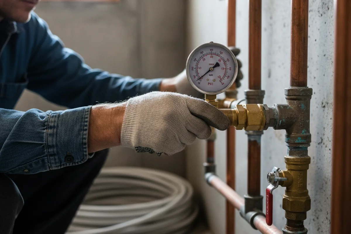 Pressure testing a repaired line during Water Line Repair in Colmesneil
